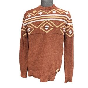 Passenger Thick Geometric Wool Blend Sweater Mens Size M Jumper Outdoor Retro